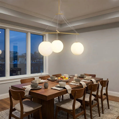 Triple Glass Orb Pendant Lamp