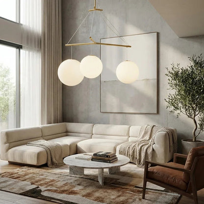 Triple Glass Orb Pendant Lamp