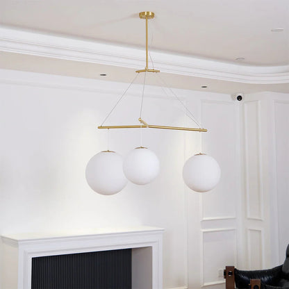 Triple Glass Orb Pendant Lamp