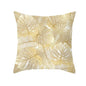 Tropical Leaf Flower Green Yellow Pillowcase Decorative Throw Pillow Case Cushion Cover Gold Stamping Leaves Polyester Cushion Cover Throw Pillow Decorative Cushions Home Decor Pillow Covers