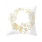 Tropical Leaf Flower Green Yellow Pillowcase Decorative Throw Pillow Case Cushion Cover Gold Stamping Leaves Polyester Cushion Cover Throw Pillow Decorative Cushions Home Decor Pillow Covers
