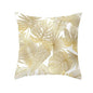 Tropical Leaf Flower Green Yellow Pillowcase Decorative Throw Pillow Case Cushion Cover Gold Stamping Leaves Polyester Cushion Cover Throw Pillow Decorative Cushions Home Decor Pillow Covers
