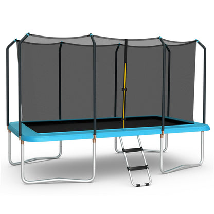 8 x 14 Feet Rectangular Recreational Trampoline with Safety Enclosure Net and Ladder