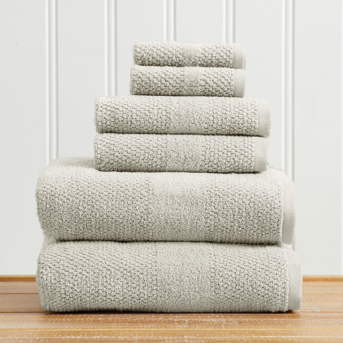 100% Cotton Woven Texture Bath Towel Set - Marbella Collection