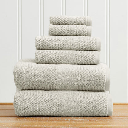 100% Cotton Woven Texture Bath Towel Set - Marbella Collection
