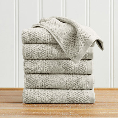 100% Cotton Woven Texture Bath Towel Set - Marbella Collection