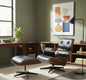 Luxury Lounge / Office Chair with Ottoman – Top Grain Leather