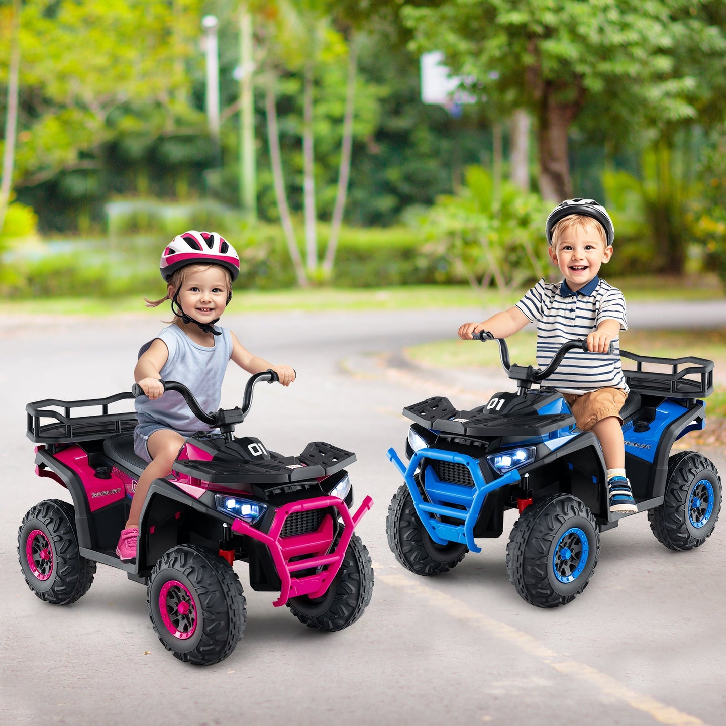 24V Kids Ride on Electric ATV Quad Car with Realistic Sounds and LED Lights