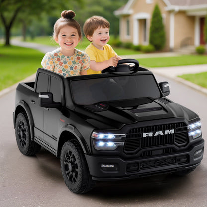 2 Seater 24V Ride on Toy for Big Kids Licensed Ram Truck with Remote and Music