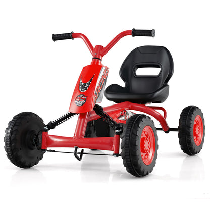 Go Kart for Kids 4 Wheel with Steering Handlebars and Adjustable Seat