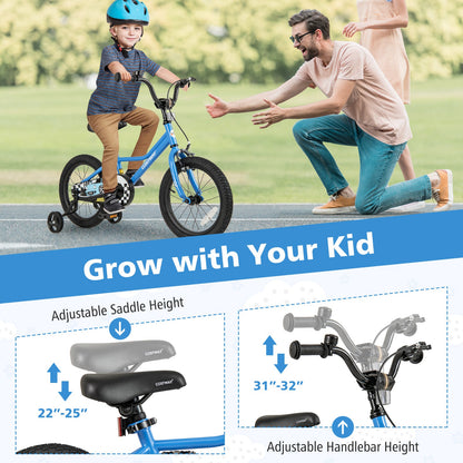 16 Inch Kids Bike Navy with Helmet Protective Set