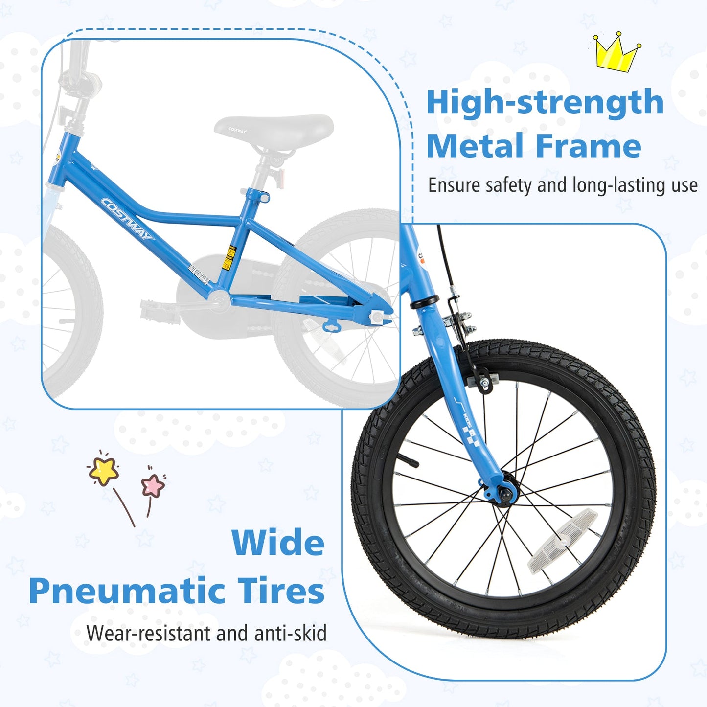 16 Inch Kids Bike Navy with Helmet Protective Set