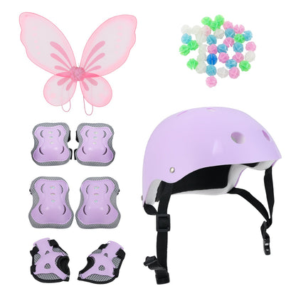 20 Inch Kids Bike with Helmet Protective Set Purple