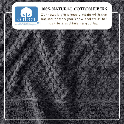 Cotton Diamond Waffle Weave Bath Towel Set - Grayson Collection