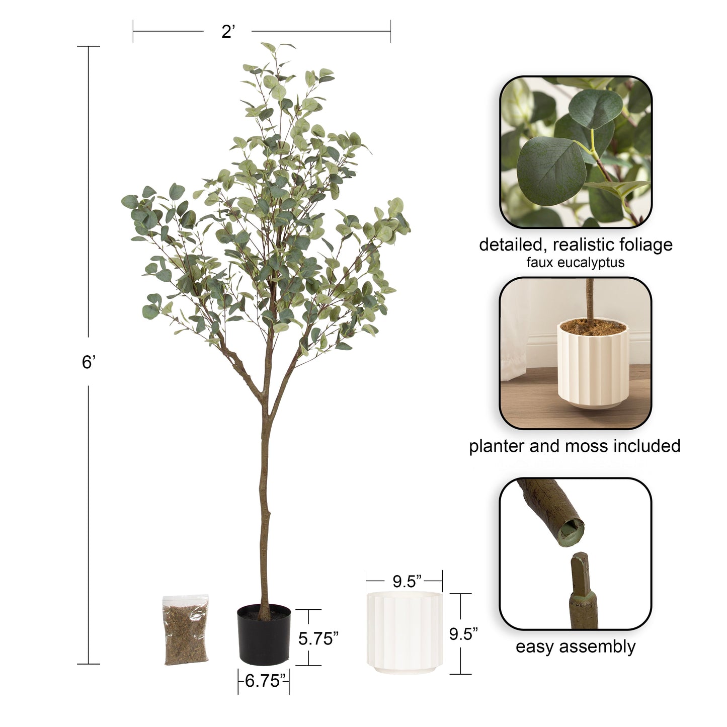 Eudora Faux Eucalyptus Tree