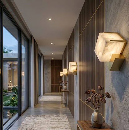 Vein Alabaster Cube Sconce