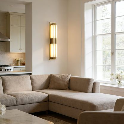 Vertical Alabaster Stone Wall Sconce