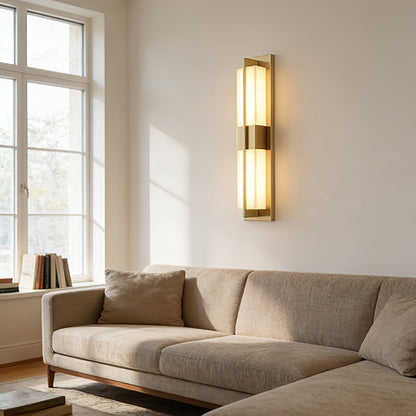 Vertical Alabaster Stone Wall Sconce