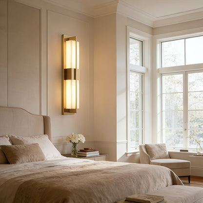 Vertical Alabaster Stone Wall Sconce
