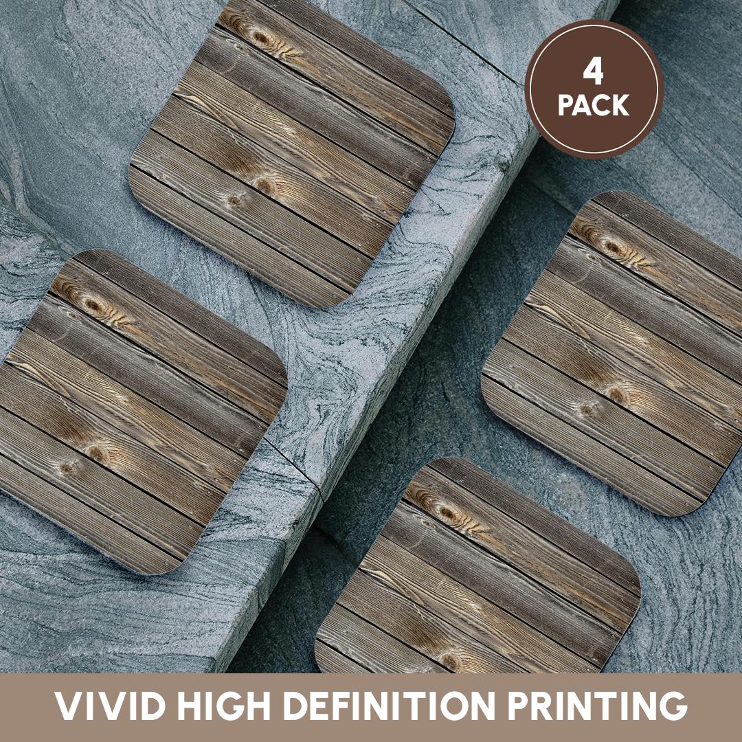 3dRose Florene - Textures III - Print of Old Weathered Wood - Coasters (cst_212647)