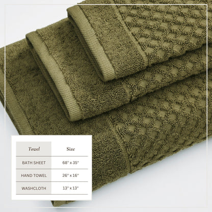 Cotton Diamond Waffle Weave Bath Towel Set - Grayson Collection