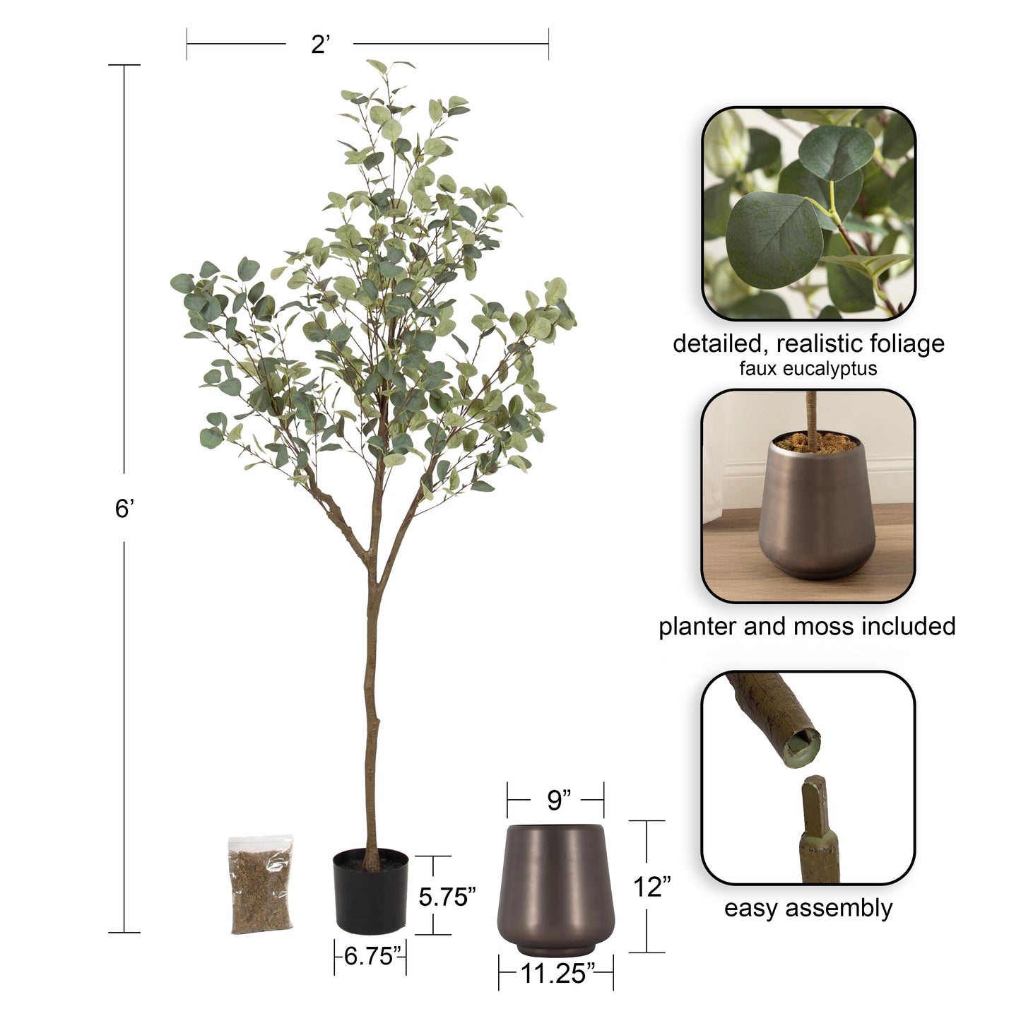 Eudora Faux Eucalyptus Tree