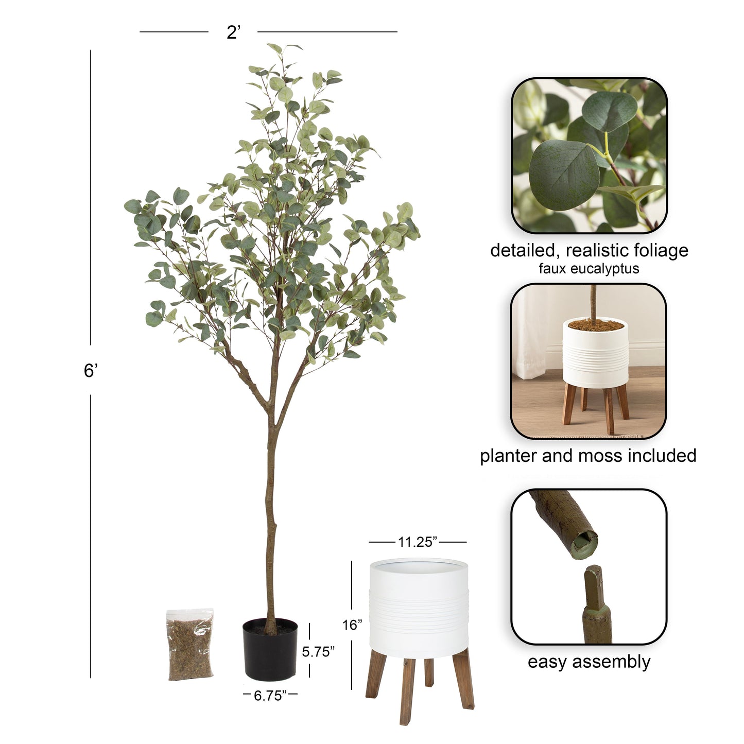 Eudora Faux Eucalyptus Tree