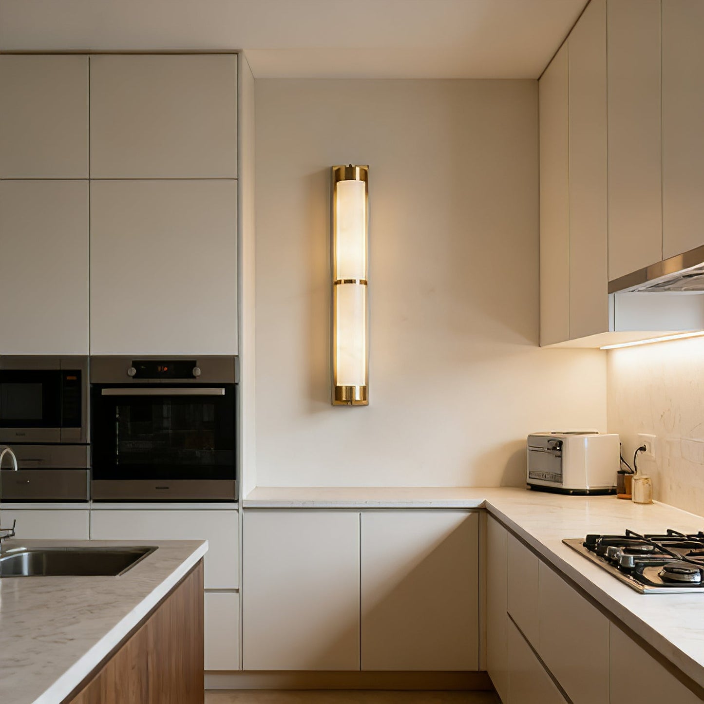 VUUE Cylindra Alabaster Brass Wall Light