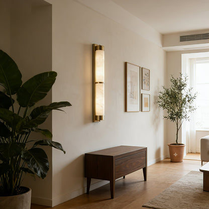 VUUE Cylindra Alabaster Brass Wall Light