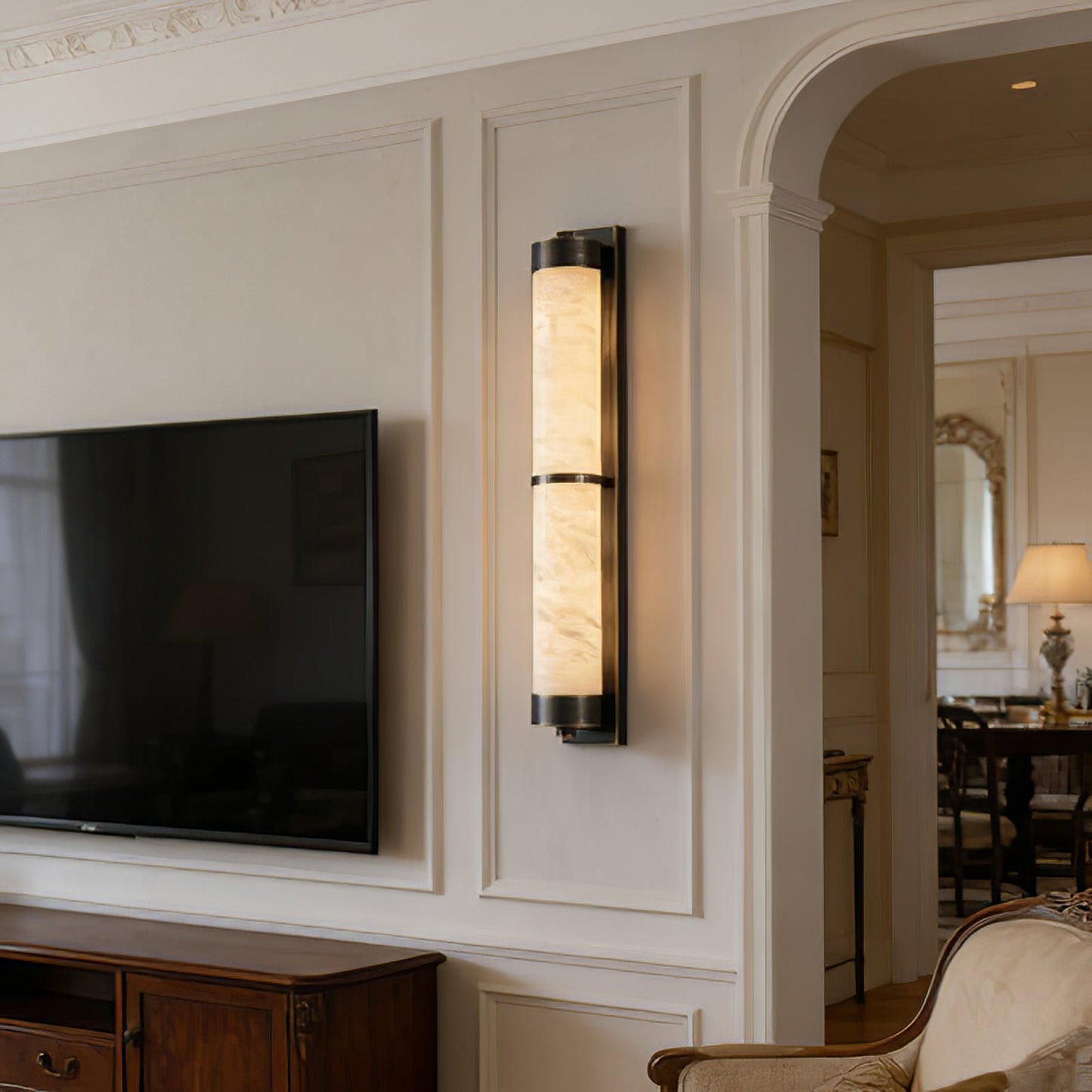 VUUE Cylindra Alabaster Brass Wall Light