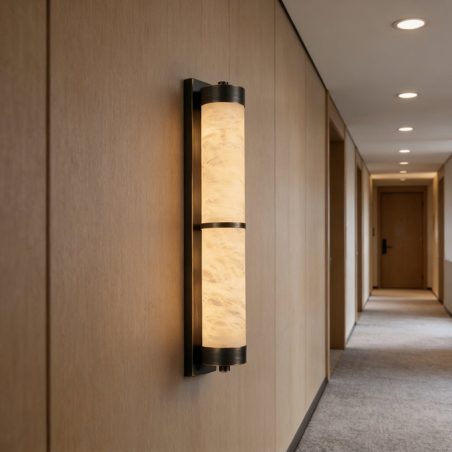 VUUE Cylindra Alabaster Brass Wall Light