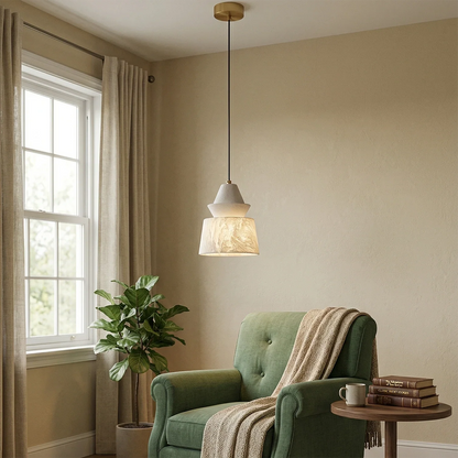 White Alabaster Pendant Light