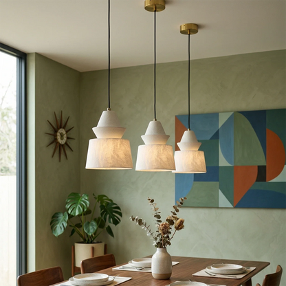 White Alabaster Pendant Light