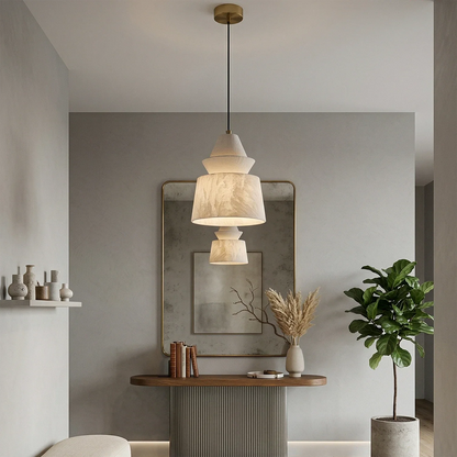 White Alabaster Pendant Light