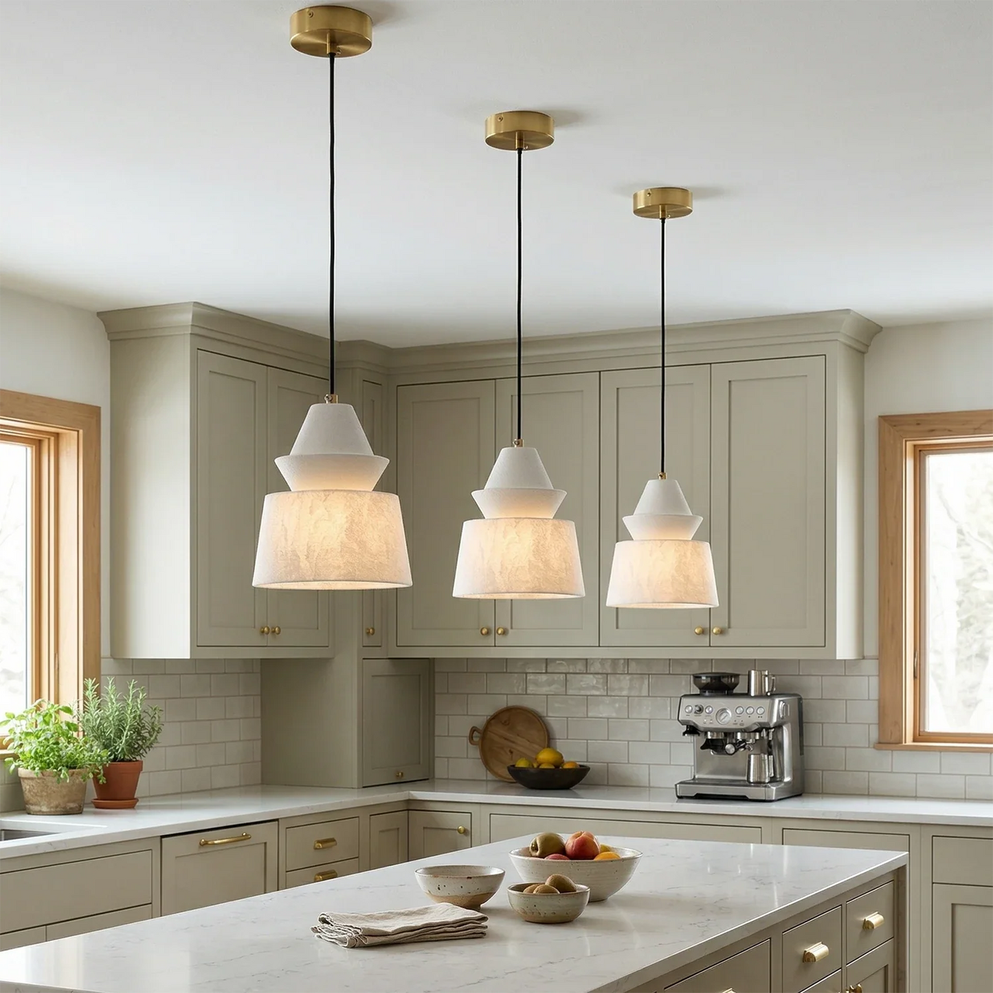 White Alabaster Pendant Light