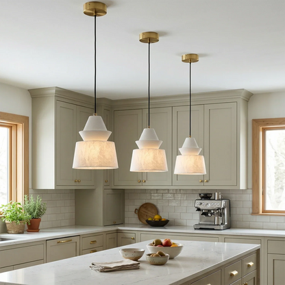 White Alabaster Pendant Light