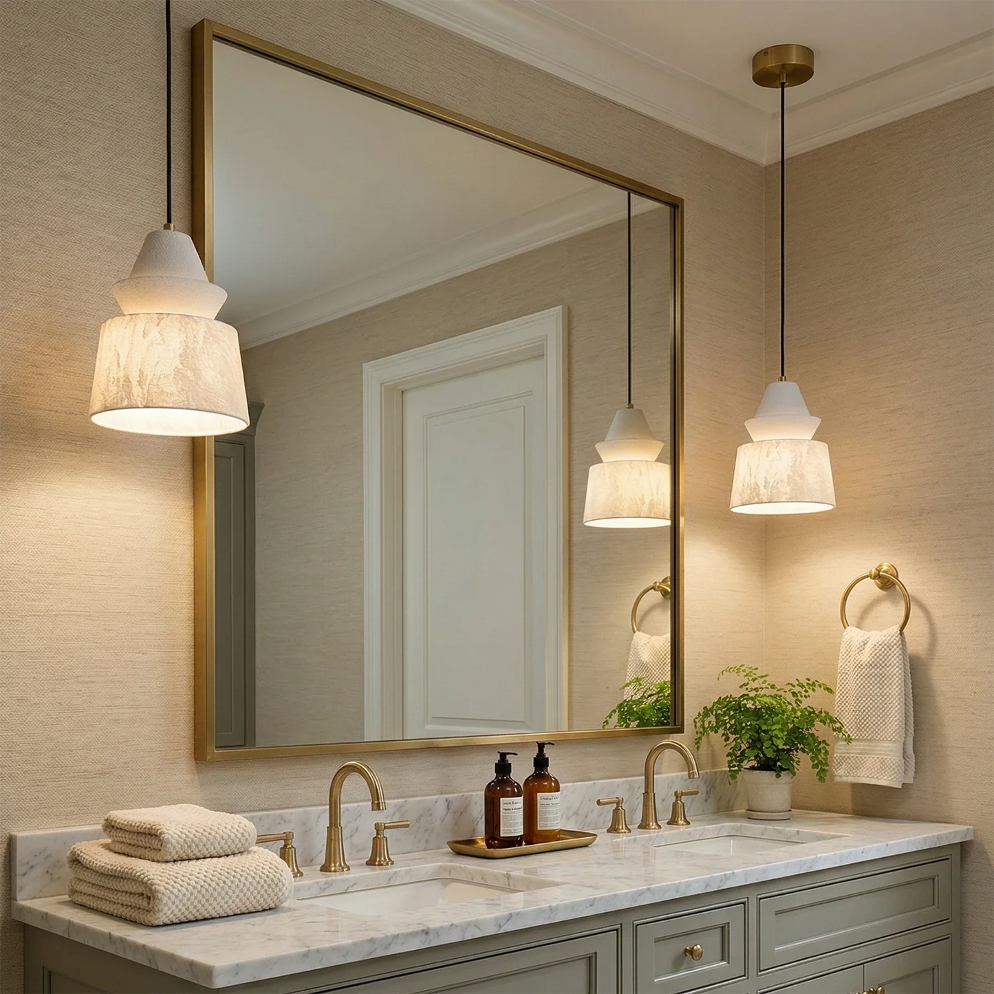 White Alabaster Pendant Light