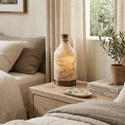 Wine Bottle Alabaster Table Lamp