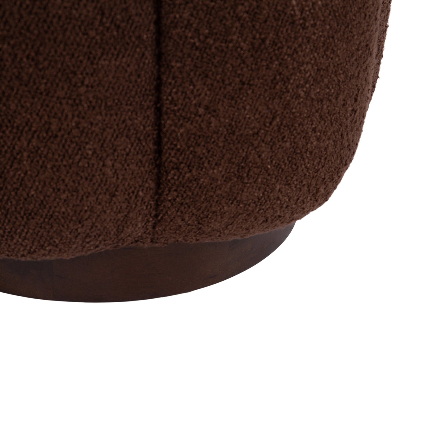 Lucida Round Tufted Ottoman Fabric and Wood