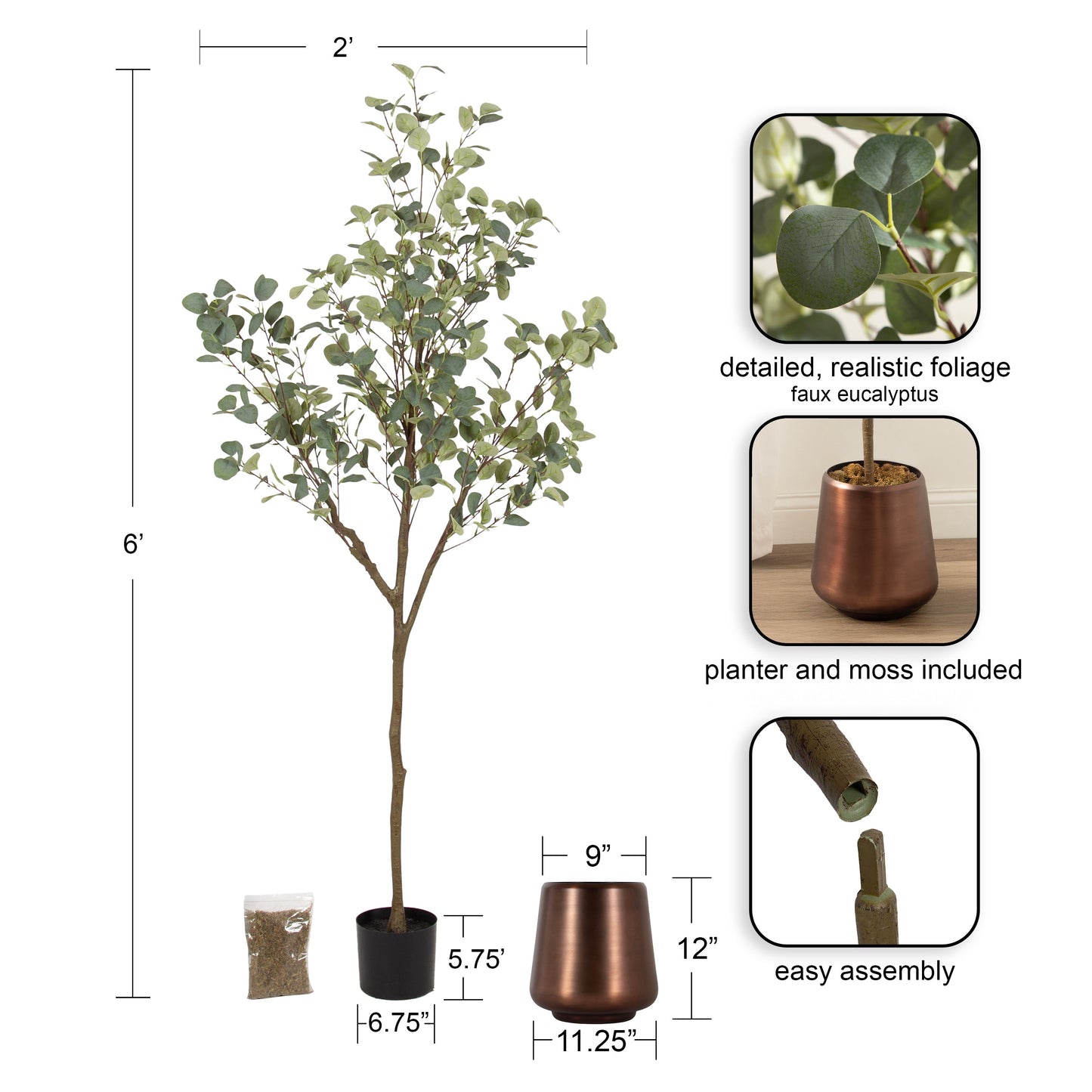Eudora Faux Eucalyptus Tree