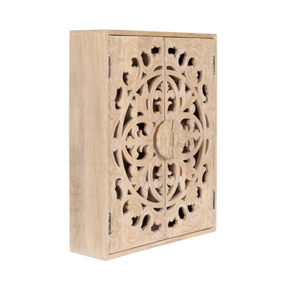 Saanvi Carved Wood Wall Cabinet