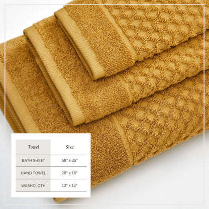 Cotton Diamond Waffle Weave Bath Towel Set - Grayson Collection