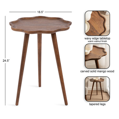Alezar Scallop Wood Side Table