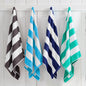 Cotton Velour Cabana Stripe Beach Towel - Novia Collection.