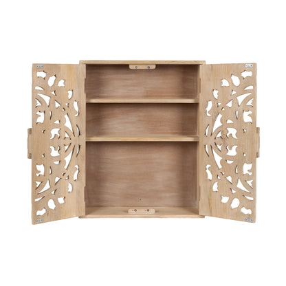 Saanvi Carved Wood Wall Cabinet