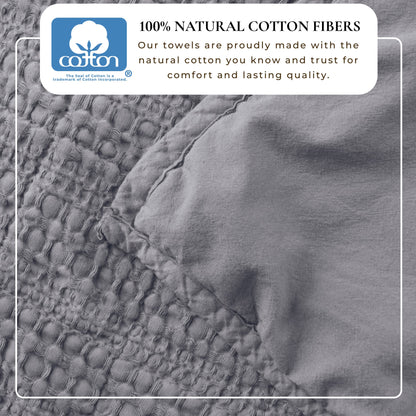100% Cotton Honeycomb Waffle Garment Washed Quilt Set - Genevieve Collection