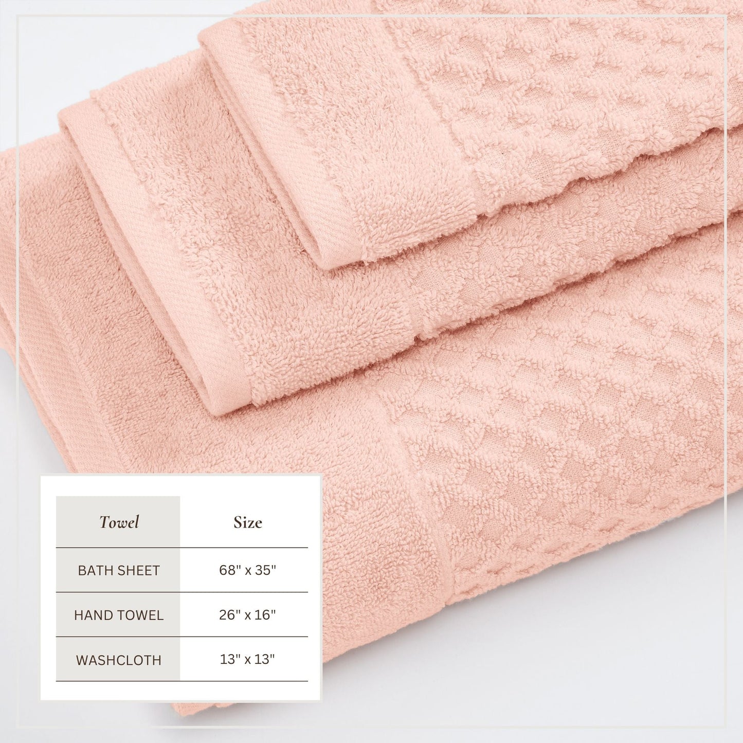 Cotton Diamond Waffle Weave Bath Towel Set - Grayson Collection