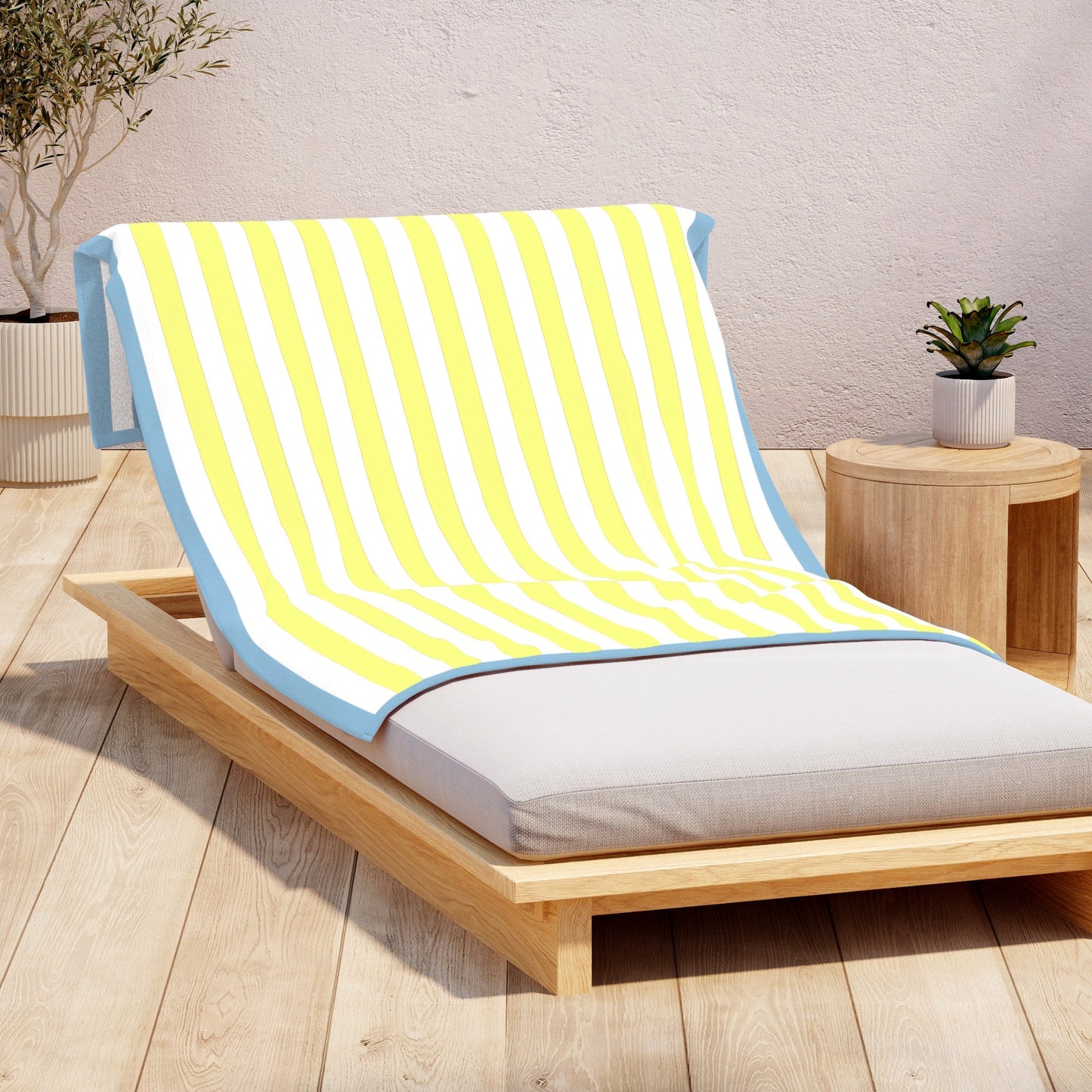 Oversized Striped Border Cabana Beach Towels - Santa Cruz.