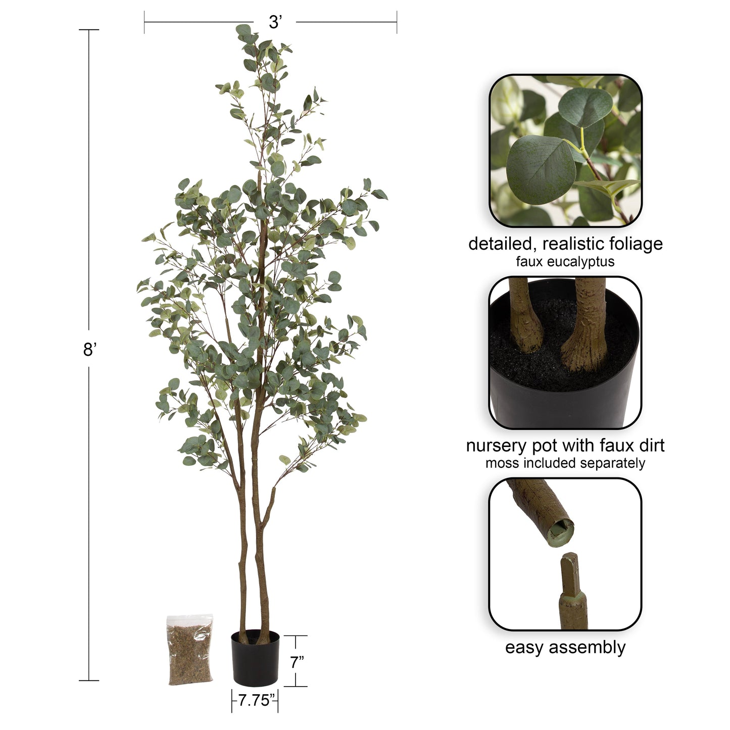 Eudora Faux Eucalyptus Tree