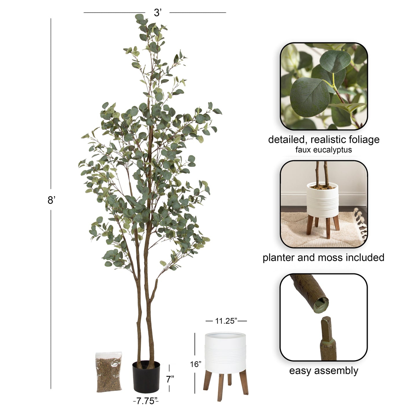 Eudora Faux Eucalyptus Tree